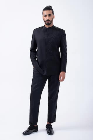 Kaka Calcutta Bead Embellished Bandhgala With Pant 