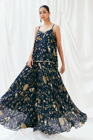 Redpine Designs Printed Peplum Kurta & Sharara Set 