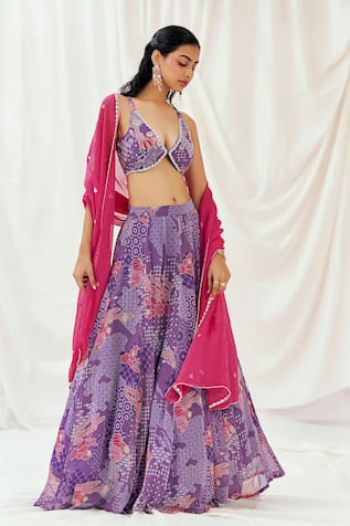 Redpine Designs Floral Print Lehenga Set 