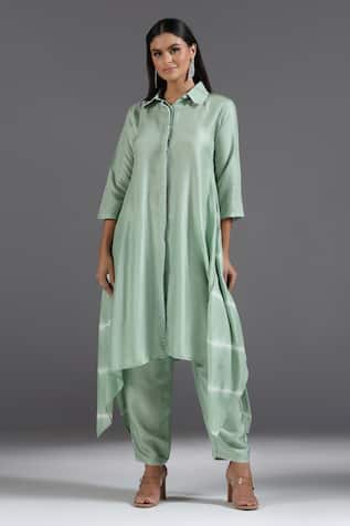 Two Sisters By Gyans Asymmetric Kurta With Pant 