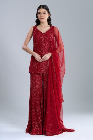 Ritika Mirchandani Warren Embroidered Kurta Sharara Set 