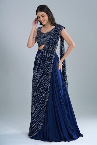 Ritika Mirchandani Vrockie Pre-Draped Lehenga Saree With Blouse 