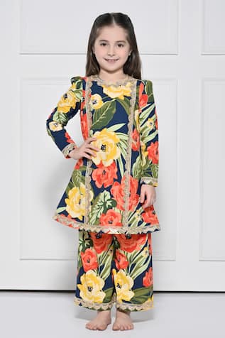 The Pony & Peony Co. Floral Pattern Kurta With Pant 