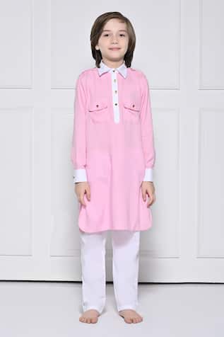 The Pony & Peony Co. Plain Kurta With Pant 