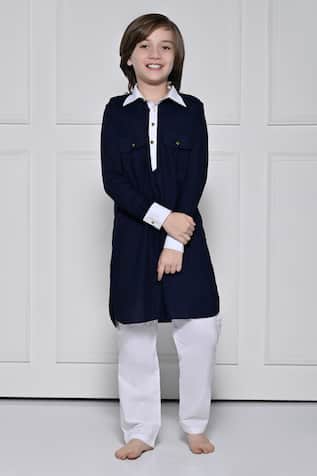 The Pony & Peony Co. Plain Kurta With Pant 