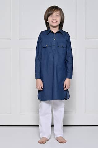 The Pony & Peony Co. Plain Kurta With Pant 