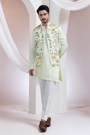 Smriti By Anju Agarwal Forest Whim Nehru Jacket 