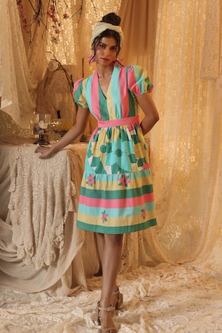 Kritika Murarka Multicolor Short Tier Dress 