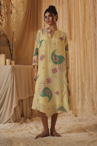 Kritika Murarka Yellow Paisley Tunic Dress 