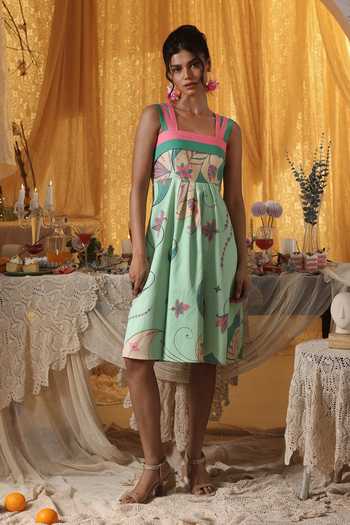 Kritika Murarka Mint Paisley Short Dress 