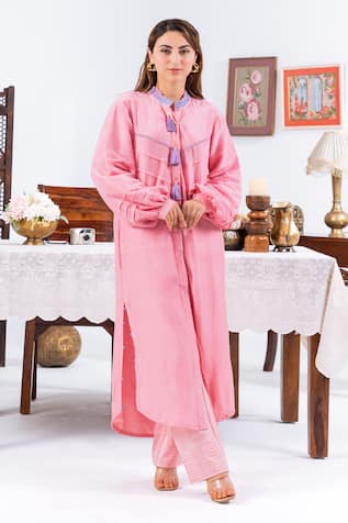 Leela By A Placement Embroidered Kurta With Pant 
