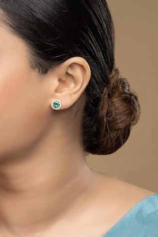 Sica Jewellery 925 Silver Emerald Studs 