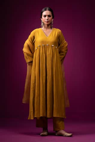 Trendy Tokari Silk Chanderi Anarkali Set 