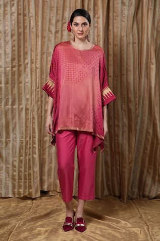 Krishna Mehta Geometric Block Print Kaftan 