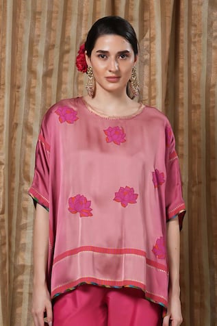 Krishna Mehta Flower Print Kaftan 