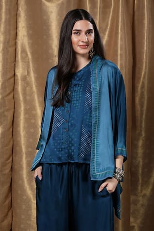 Krishna Mehta Geometric Print Jacket 