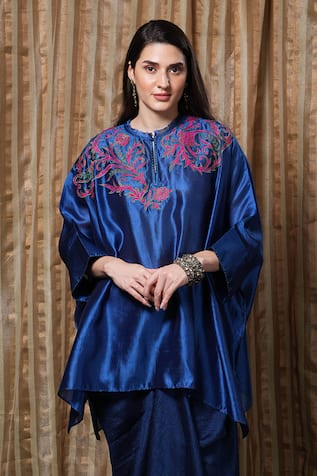 Krishna Mehta Neckline Embroidered Kaftan 