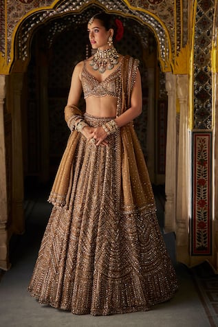 Seema Gujral Crystal Embroidered Lehenga Set 