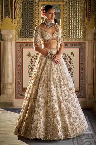 Seema Gujral Floral Jaal Pattern Lehenga Set 
