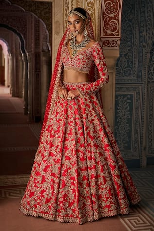 Seema Gujral Crystal Embroidered Bridal Lehenga Set 