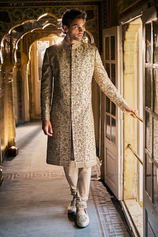Seema Gujral Floral Embroidered Sherwani Set 