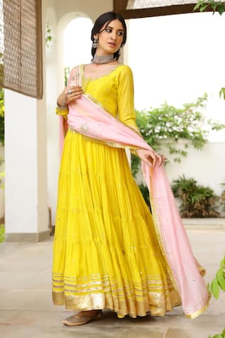 Sanam Mirror Embroidered Anarkali Set 