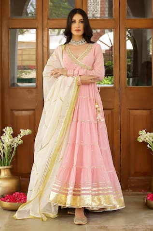 Sanam Zardozi Embroidered Angarkha Set 