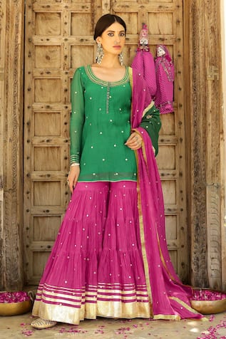 Sanam Gota Embroidered Kurta Sharara Set 