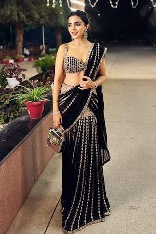 Vvani by vani vats Mirror Meteor Embroidered Lehenga Saree With Blouse 