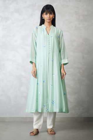 Nachiket Barve Chanderi Dottie Kalidar Kurta 