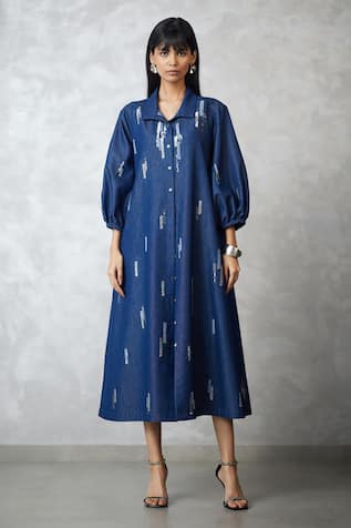 Nachiket Barve Skyline Denim Dress 