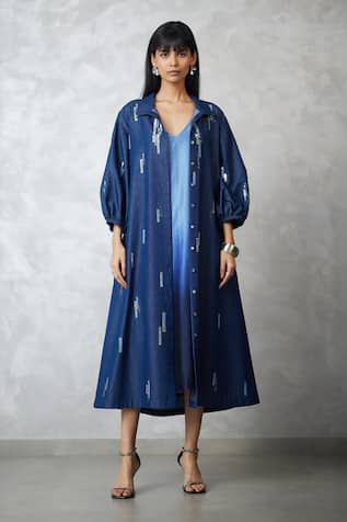 Nachiket Barve Skyline Denim Jacket & Ombre Dress 
