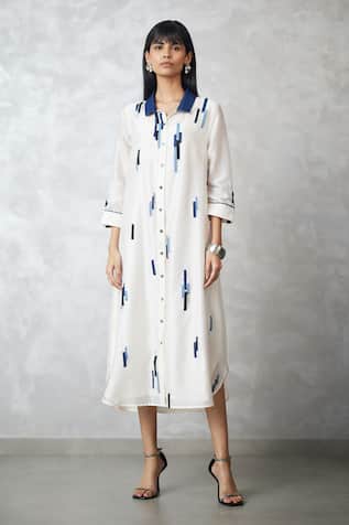 Nachiket Barve Skyline Chanderi Shirt Dress 