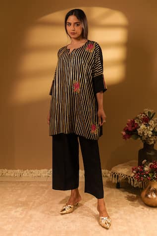 BO Tree Hana Stripe Woven Kaftan With Pant 