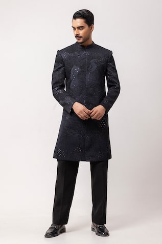 PAARSH Dark Radiance Embroidered Achkan With Pant 