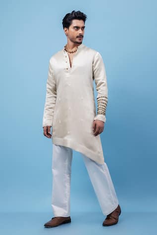 PAARSH Lacy Grey Kurta 