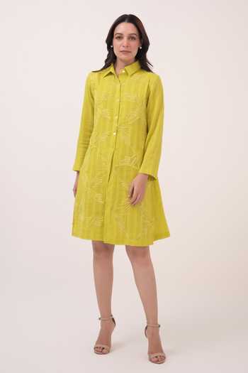 Ruchi Marodia Mendaka Embroidered Shirt Dress 