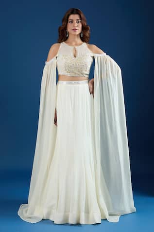 Samyukta Singhania Embroidered Blouse & Skirt Set 