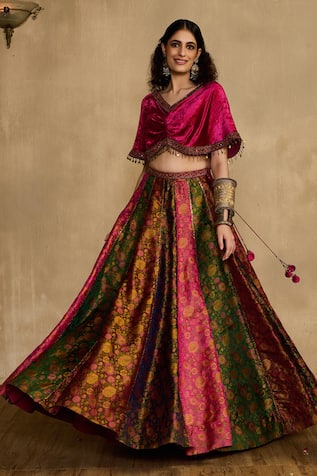 Reeti Arneja - Theklub Rani Rouze Floral Pattern Lehenga Set 