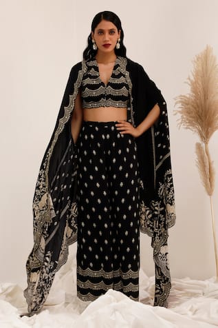 Surkh Syahi Gulshan Cape Set 