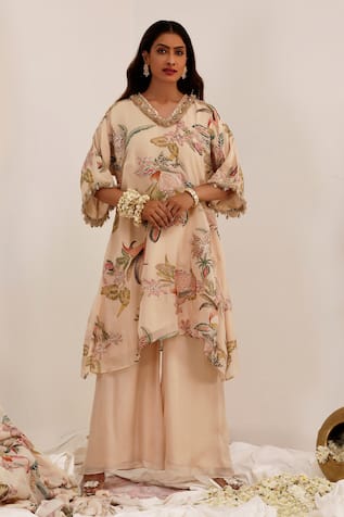 Surkh Syahi Madhaniya A-line Kurta Set 