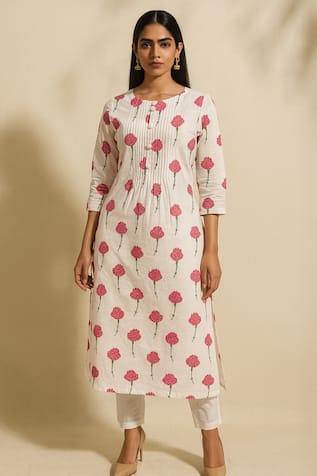 Thee Modern Roots Printed Kurta With Pant 