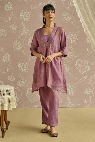Kritika Dawar Noora Tissue Hand Embroidered Kaftan Set 