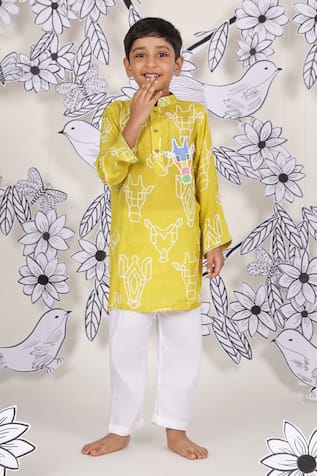 LA Dee DA Safari Animal Print Kurta Set 