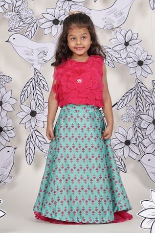 LA Dee DA 3D Flower Top With Skirt 