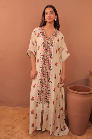 Surkh Syahi Albeli Long kaftan 