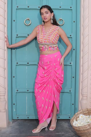 Surkh Syahi Banjara Co-ord Skirt Set 