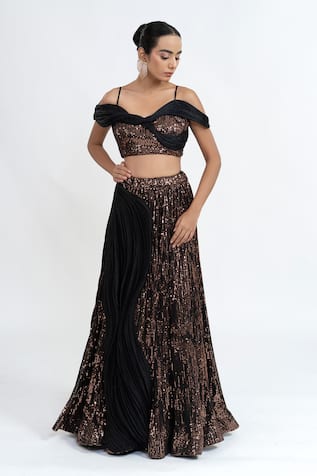 Ellemora Fashions Starlight Serenade Embroidered Lehenga With Blouse 