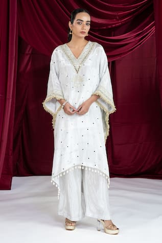 Ellemora Fashions Chanderi Silk Kaftan & Pant Set 