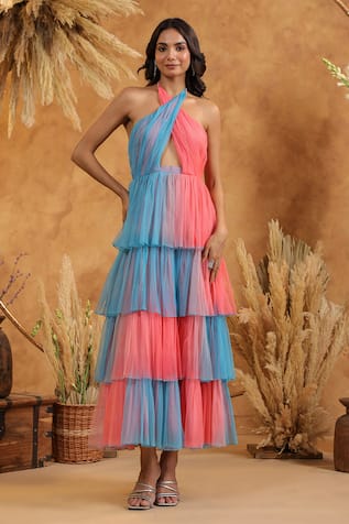 B'Infinite Sky Candy Tulle Tiered Dress 